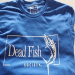 an image of DFS at the dock blue custom tee 