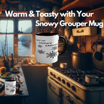 an image of a rustic kitchen and dead fish society' Snowy Grouper Mug