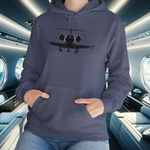 Our DFS In My PJs Hawker Edition unisex hooded sweatshirt in a private jet