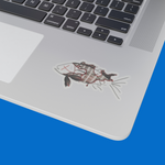 Zombie Fish Apocalypse Stickers | Mutton Snapper design 