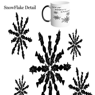 a detailed image of the design of the snowflakes on our DFS morphing coffee cups